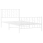 vidaXL Estructura cama metal cabecero y pie de cama blanca 100x190 cm vidaXL Estructura cama metal cabecero y pie de cama blanca 100x190 cm
