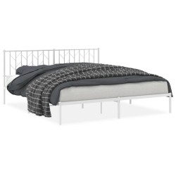 vidaXL Estructura de cama de metal con cabecero blanco 183x213 cm