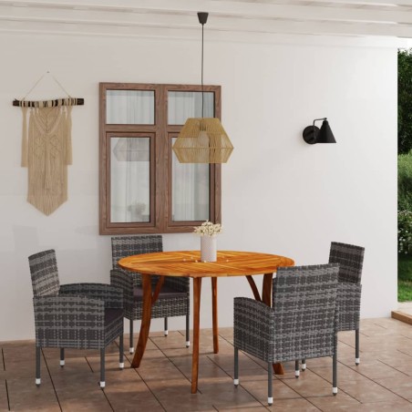 vidaXL Juego de comedor para jardín 5 piezas gris antracita