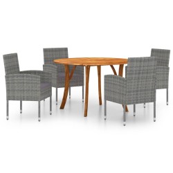 vidaXL Juego de comedor para jardín 5 piezas gris antracita