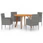 vidaXL Juego de comedor para jardín 5 piezas gris antracita