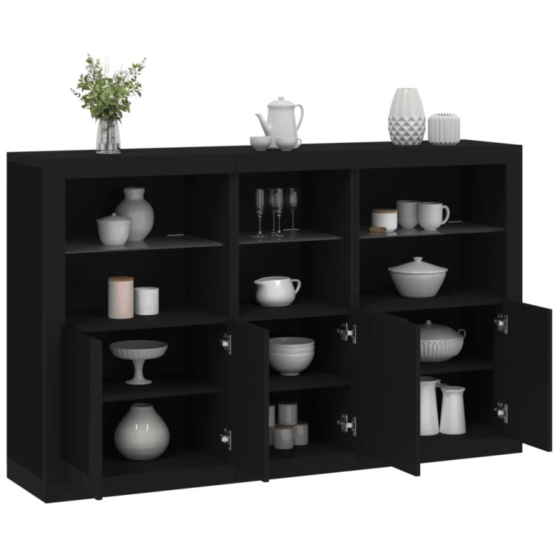 vidaXL Aparador con luces LED negro 162x37x100 cm vidaXL Aparador con luces LED negro 162x37x100 cm
