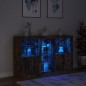 vidaXL Aparador con luces LED roble ahumado 162x37x100 cm vidaXL Aparador con luces LED roble ahumado 162x37x100 cm