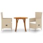 vidaXL Juego de comedor para jardín 3 piezas beige vidaXL Juego de comedor para jardín 3 piezas beige