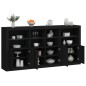vidaXL Aparador con luces LED negro 202x37x100 cm vidaXL Aparador con luces LED negro 202x37x100 cm