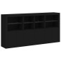vidaXL Aparador con luces LED negro 202x37x100 cm vidaXL Aparador con luces LED negro 202x37x100 cm
