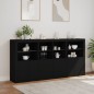 vidaXL Aparador con luces LED negro 202x37x100 cm vidaXL Aparador con luces LED negro 202x37x100 cm