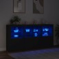 vidaXL Aparador con luces LED negro 202x37x100 cm vidaXL Aparador con luces LED negro 202x37x100 cm
