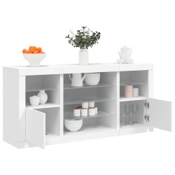 vidaXL Aparador con luces LED blanco 142,5x37x67 cm