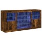 vidaXL Aparador con luces LED roble ahumado 142,5x37x67 cm vidaXL Aparador con luces LED roble ahumado 142,5x37x67 cm