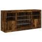vidaXL Aparador con luces LED roble ahumado 142,5x37x67 cm vidaXL Aparador con luces LED roble ahumado 142,5x37x67 cm