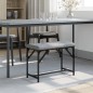 vidaXL Banco de comedor acero y tela gris claro 62x32x45 cm vidaXL Banco de comedor acero y tela gris claro 62x32x45 cm