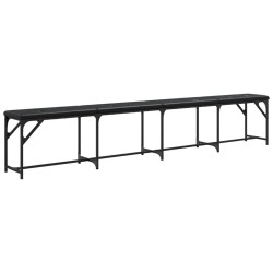 vidaXL Banco de comedor acero y cuero sintético negro 248x32x45 cm