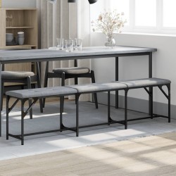 vidaXL Banco de comedor acero y tela gris claro 186x32x45 cm
