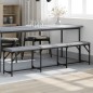 vidaXL Banco de comedor acero y tela gris claro 186x32x45 cm vidaXL Banco de comedor acero y tela gris claro 186x32x45 cm