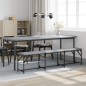 vidaXL Banco de comedor acero y tela gris claro 186x32x45 cm vidaXL Banco de comedor acero y tela gris claro 186x32x45 cm