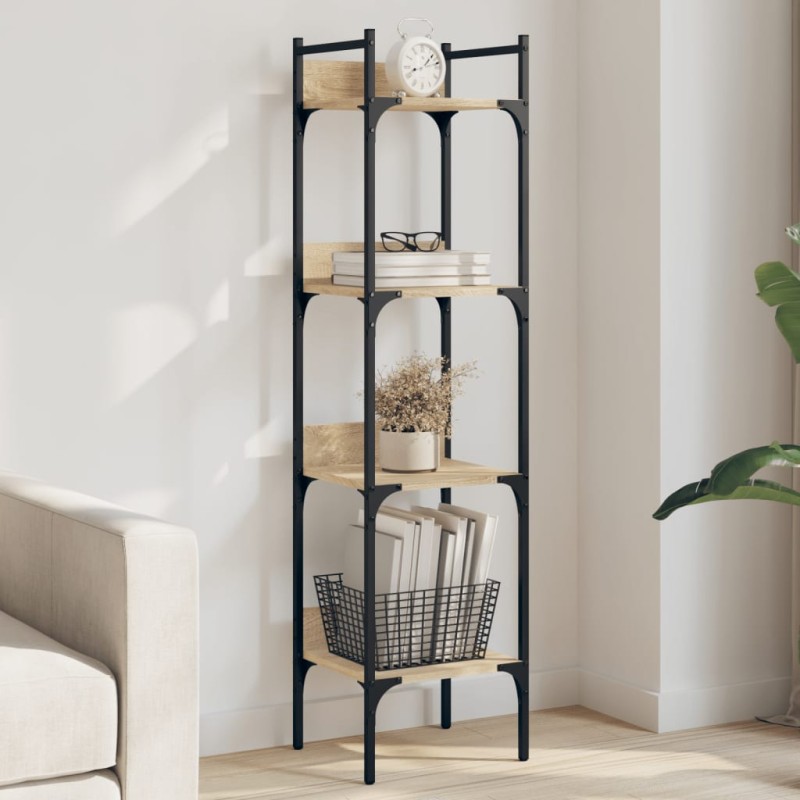 vidaXL Librería de 4 estantes madera roble Sonoma 35x30x138,5 cm vidaXL Librería de 4 estantes madera roble Sonoma 35x30x138,5 cm