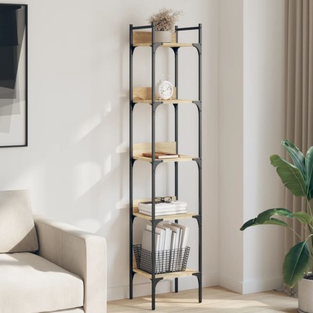 vidaXL Librería de 5 estantes madera roble Sonoma 35x30x174 cm