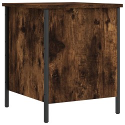 vidaXL Banco almacenaje madera ingeniería roble ahumado 40x42,5x50 cm
