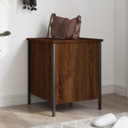 vidaXL Banco de almacenaje madera ingeniería roble marrón 40x42,5x50cm