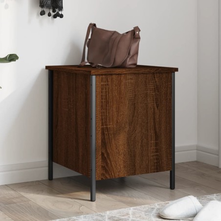 vidaXL Banco de almacenaje madera ingeniería roble marrón 40x42,5x50cm