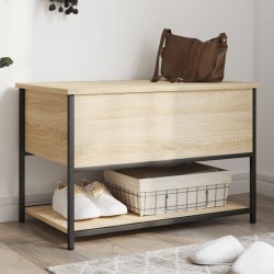 vidaXL Banco almacenaje madera ingeniería roble Sonoma 70x42,5x47 cm