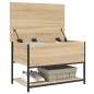 vidaXL Banco almacenaje madera ingeniería roble Sonoma 70x42,5x47 cm vidaXL Banco almacenaje madera ingeniería roble Sonoma 70x42,5x47 cm