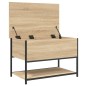 vidaXL Banco almacenaje madera ingeniería roble Sonoma 70x42,5x47 cm vidaXL Banco almacenaje madera ingeniería roble Sonoma 70x42,5x47 cm