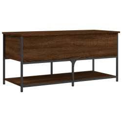 vidaXL Banco almacenaje madera ingeniería marrón roble 100x42,5x47 cm