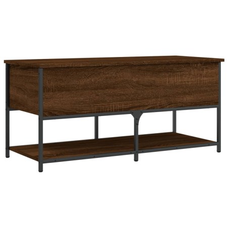 vidaXL Banco almacenaje madera ingeniería marrón roble 100x42,5x47 cm