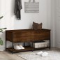 vidaXL Banco almacenaje madera ingeniería marrón roble 100x42,5x47 cm