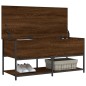 vidaXL Banco almacenaje madera ingeniería marrón roble 100x42,5x47 cm