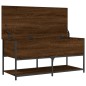 vidaXL Banco almacenaje madera ingeniería marrón roble 100x42,5x47 cm