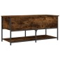 vidaXL Banco almacenaje madera ingeniería roble ahumado 100x42,5x47 cm vidaXL Banco almacenaje madera ingeniería roble ahumado 100x42,5x47 cm
