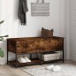 vidaXL Banco almacenaje madera ingeniería roble ahumado 100x42,5x47 cm vidaXL Banco almacenaje madera ingeniería roble ahumado 100x42,5x47 cm