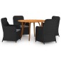 vidaXL Juego de comedor para jardín 5 piezas negro vidaXL Juego de comedor para jardín 5 piezas negro