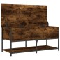 vidaXL Banco almacenaje madera ingeniería roble ahumado 100x42,5x47 cm vidaXL Banco almacenaje madera ingeniería roble ahumado 100x42,5x47 cm