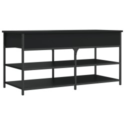 vidaXL Banco zapatero madera de ingeniería negro 100x42,5x50 cm