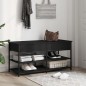 vidaXL Banco zapatero madera de ingeniería negro 100x42,5x50 cm vidaXL Banco zapatero madera de ingeniería negro 100x42,5x50 cm