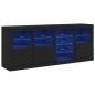 vidaXL Aparador con luces LED negro 164x37x67 cm vidaXL Aparador con luces LED negro 164x37x67 cm