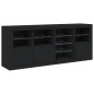 vidaXL Aparador con luces LED negro 164x37x67 cm vidaXL Aparador con luces LED negro 164x37x67 cm