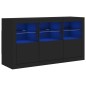 vidaXL Aparador con luces LED negro 123x37x67 cm