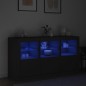 vidaXL Aparador con luces LED negro 123x37x67 cm