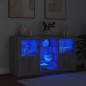 vidaXL Aparador con luces LED gris Sonoma 123x37x67 cm vidaXL Aparador con luces LED gris Sonoma 123x37x67 cm
