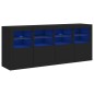 vidaXL Aparador con luces LED negro 163x37x67 cm vidaXL Aparador con luces LED negro 163x37x67 cm