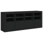 vidaXL Aparador con luces LED negro 163x37x67 cm vidaXL Aparador con luces LED negro 163x37x67 cm