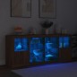 vidaXL Aparador con luces LED roble ahumado 163x37x67 cm vidaXL Aparador con luces LED roble ahumado 163x37x67 cm