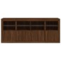 vidaXL Aparador con luces LED roble ahumado 163x37x67 cm vidaXL Aparador con luces LED roble ahumado 163x37x67 cm