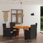 vidaXL Juego de comedor para jardín 5 piezas negro vidaXL Juego de comedor para jardín 5 piezas negro