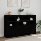 vidaXL Aparadores con luces LED 3 piezas madera de ingeniería negro vidaXL Aparadores con luces LED 3 piezas madera de ingeniería negro